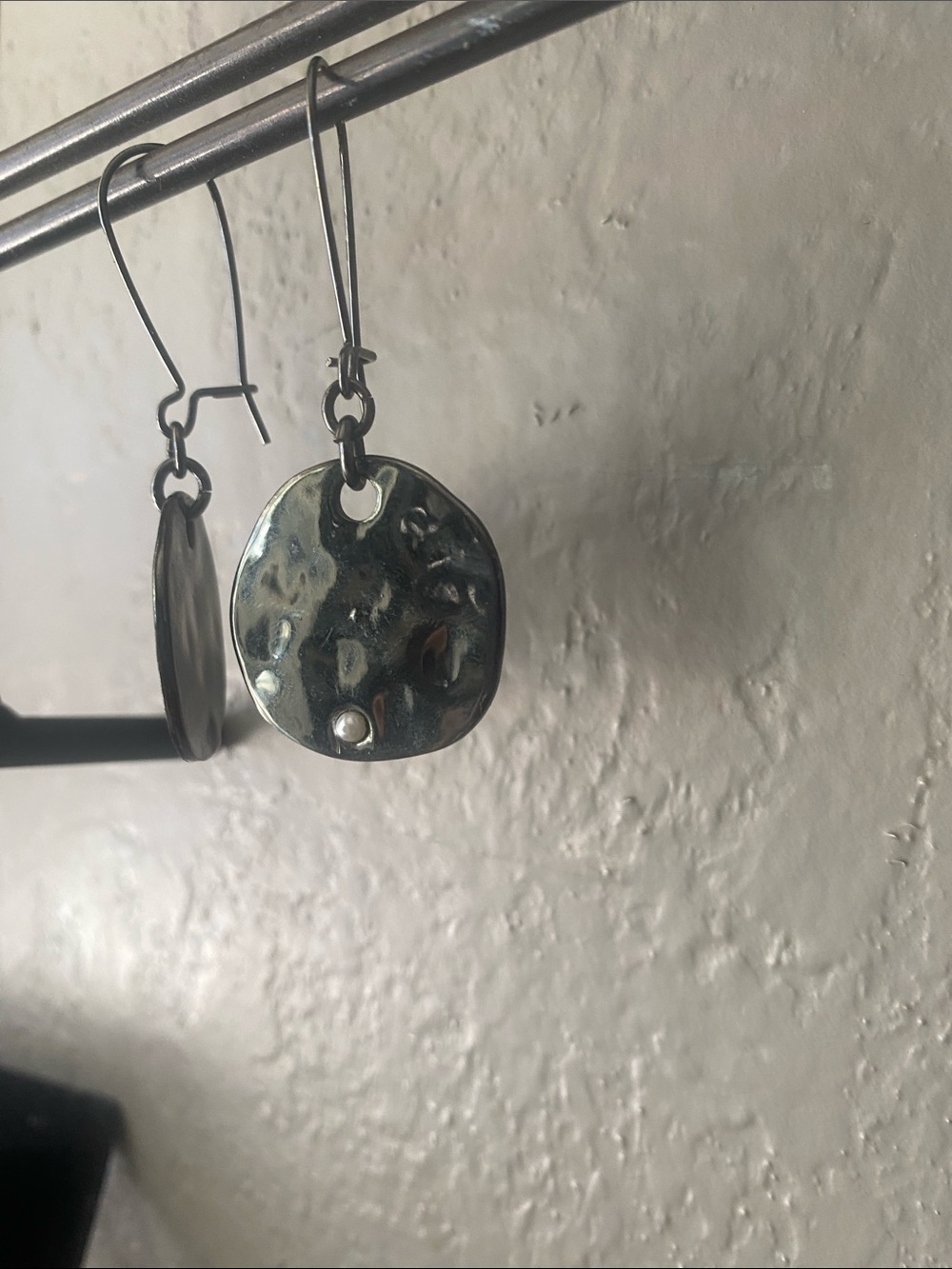 Retired Silpada Stormy Nights wavy Feldspar and Sterling Silver Dangle Earrings - Picture 2 of 5
